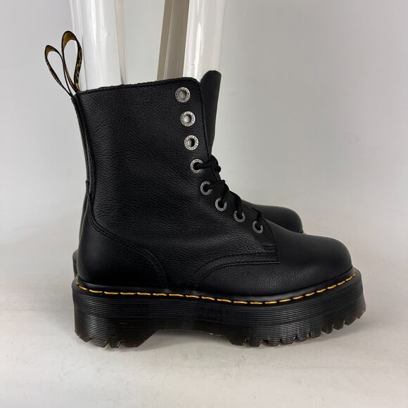 Dr Martens Jadon 3 moto boots women’s size 9 black leather platform side zip - Picture 8 of 13